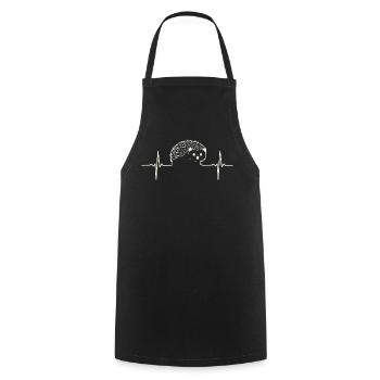 Ligne ECG Heartbeat Hedgehog - Tablier de cuisine - noir - Devant - AI Model Male 185 dark (185cm)