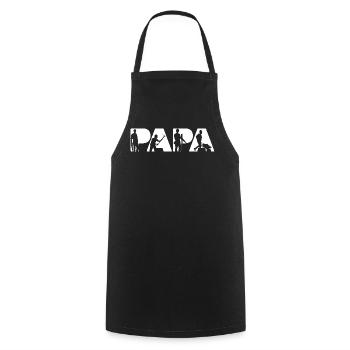 Construction Laborer Papa Proud Builder Dad - Cooking Apron - black - Front - AI Model Male 185 dark (185cm)