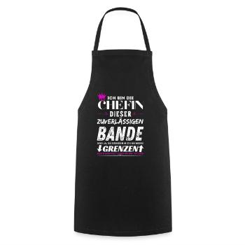 Chefin dieser Zuverlässigen Bande Chefin Geschenke - Cooking Apron - black - Front - AI Model Male 185 dark (185cm)