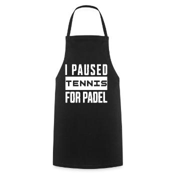 Tennis & Padel Hoodie or Cup for Padel Players - Cooking Apron - black - Front - AI Model Male 185 dark (185cm)