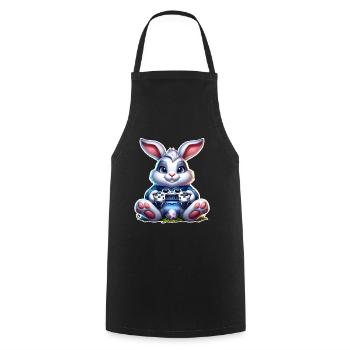 Osterhase Gaming Gamer - Kochschürze - Schwarz - Vorne - AI Model Male 185 dark (185cm)
