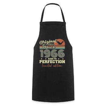 Anniversaire Mars 1966 - Tablier de cuisine - noir - Devant - AI Model Male 185 dark (185cm)
