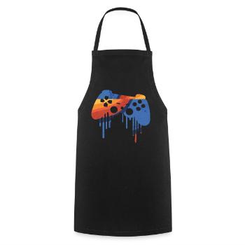 Jeux rétro - Tablier de cuisine - noir - Devant - AI Model Male 185 dark (185cm)