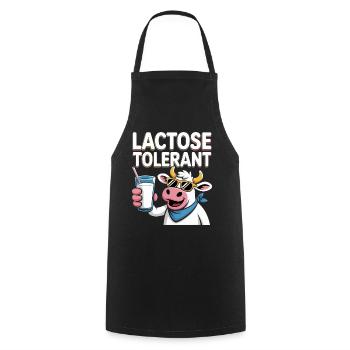 Lustige Kuh laktosetolerant - Kochschürze - Schwarz - Vorne - AI Model Male 185 dark (185cm)