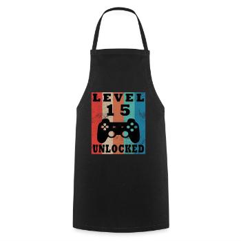 Contrôleur rétro débloqué niveau 15 - Tablier de cuisine - noir - Devant - AI Model Male 185 dark (185cm)