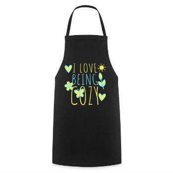 I Love Being Cozy Gemütlichkeit Zuhause Entspannt - Cooking Apron - black - Front - AI Model Male 185 dark (185cm)