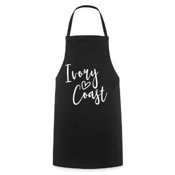 Ivory Coast Heart Women's Love Ivory Coast - Cooking Apron - black - Front - AI Model Male 185 dark (185cm)