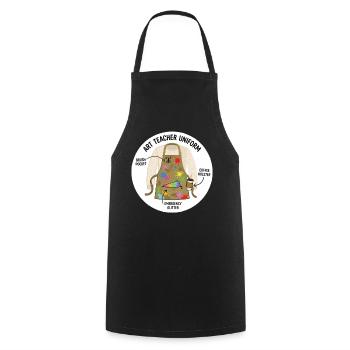 Art Teacher Uniform Creative Motif - Cooking Apron - black - Front - AI Model Male 185 dark (185cm)