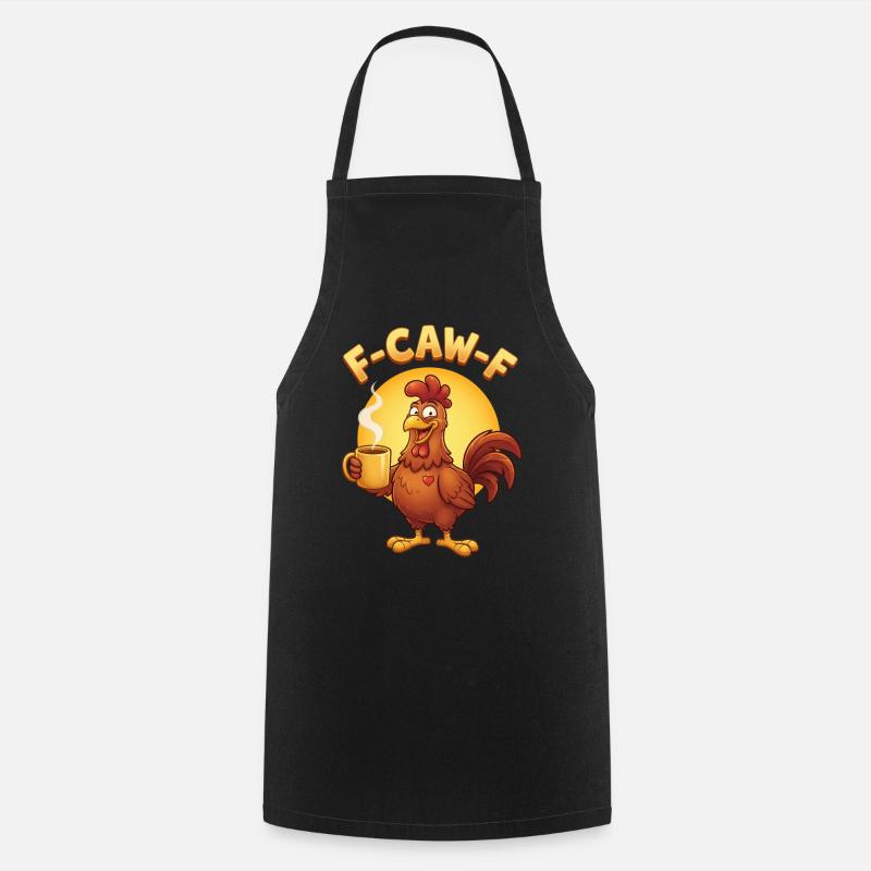 F Caw F Coffee Chicken - Cooking Apron - black