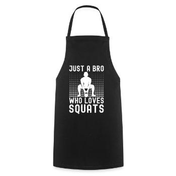 Gym Junkies Bro Who Loves Squats Calisthenics - Kochschürze - Schwarz - Vorne - AI Model Male 185 dark (185cm)