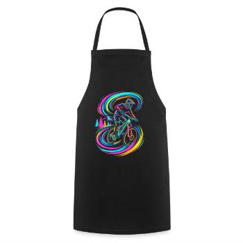 Mountain Biker - Cooking Apron - black - Front - AI Model Male 185 dark (185cm)