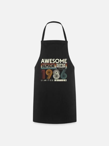 1986 Jahrgang 40 Geburtstag Geschenk Retro - Kochschürze - Schwarz