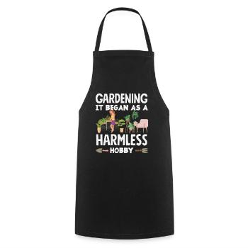 Gardening It started as a harmless hobby botany - Cooking Apron - black - Front - AI Model Male 185 dark (185cm)