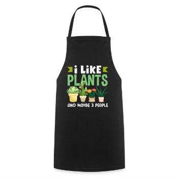 J’aime les plantes, drôle de jardinier passionné - Tablier de cuisine - noir - Devant - AI Model Male 185 dark (185cm)