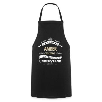 Amber It’s An An Amber Thing Name Give - Tablier de cuisine - noir - Devant - AI Model Male 185 dark (185cm)