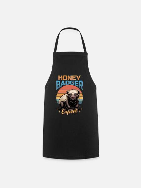 Funny Honey Badger - Kochschürze - Schwarz