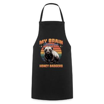 Funny Honey Badger - Kochschürze - Schwarz - Vorne - AI Model Male 185 dark (185cm)