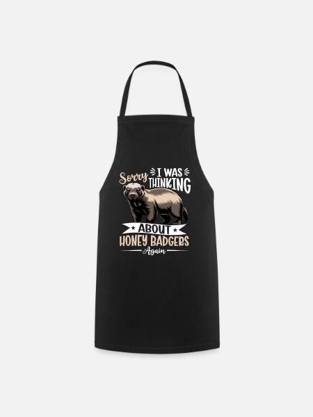 Funny Honey Badger - Kochschürze - Schwarz