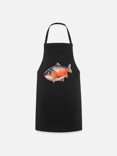 Lachse Lachs - Kochschürze - Schwarz