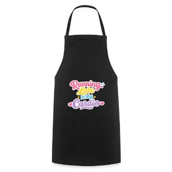 Courir en retard est mon cardio – un t-shirt statement - Tablier de cuisine - noir - Devant - AI Model Male 185 dark (185cm)