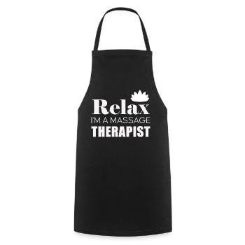Relax Massage Therapist Logo Shirt - Kochschürze - Schwarz - Vorne - AI Model Male 185 dark (185cm)