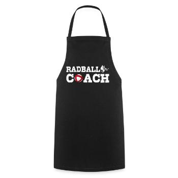 Radball Coach, Radball, Radballer, Hallenradsport - Kochschürze - Schwarz - Vorne - AI Model Male 185 dark (185cm)