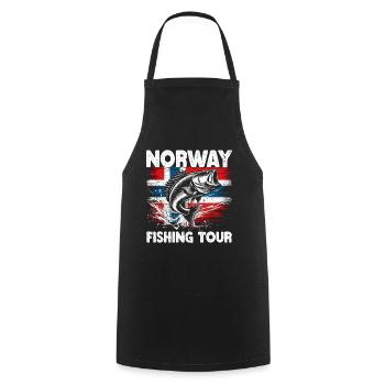 Norway Fischer Fish Angeln Angler Norwegen - Kochschürze - Schwarz - Vorne - AI Model Male 185 dark (185cm)