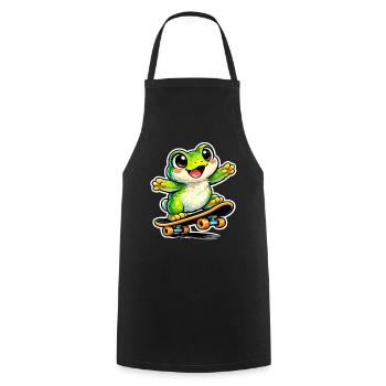 Happy Frog Skateboard - Tablier de cuisine - noir - Devant - AI Model Male 185 dark (185cm)