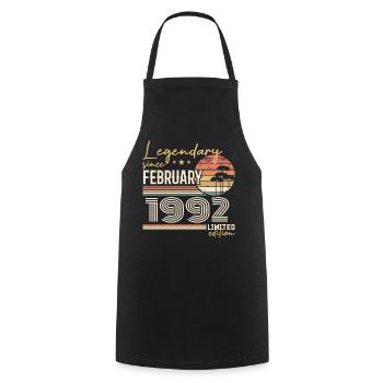February 1992 Anniversary 1992 Legends February - Cooking Apron - black - Front - AI Model Male 185 dark (185cm)