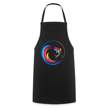 Fish Fish Hook - Cooking Apron - black - Front - AI Model Male 185 dark (185cm)