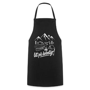 Mountain adventure with tent and river - Cooking Apron - black - Front - AI Model Male 185 dark (185cm)