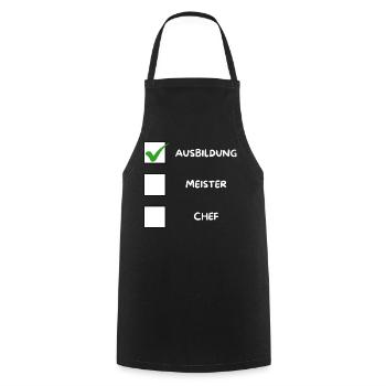 AZUBI (Meister) Checkliste - Kochschürze - Schwarz - Vorne - AI Model Male 185 dark (185cm)