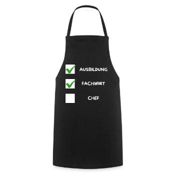 Fachwirt Checkliste - Kochschürze - Schwarz - Vorne - AI Model Male 185 dark (185cm)