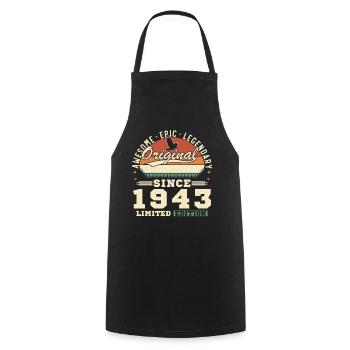 1943 Vintage Retro Geburtstagsgeschenk - Kochschürze - Schwarz - Vorne - AI Model Male 185 dark (185cm)