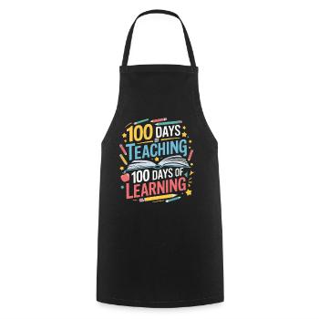 100 days of learning to teach - Cooking Apron - black - Front - AI Model Male 185 dark (185cm)