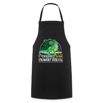 Last Day Of Primary School Graduation 2026 T-Rex - Cooking Apron - black - Front - AI Model Male 185 dark (185cm)
