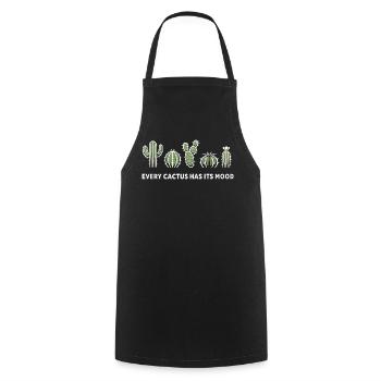 Every Cactus Has Its Mood – Cactus Motif - Cooking Apron - black - Front - AI Model Male 185 dark (185cm)