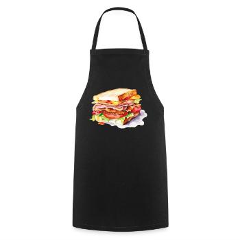  Sandwich Illustration - Kochschürze - Schwarz - Vorne - AI Model Male 185 dark (185cm)