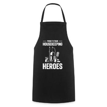 Funny Cleaning Team Motive Cleaning Company - Cooking Apron - black - Front - AI Model Male 185 dark (185cm)