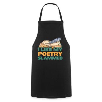 I Like My Poetry Slammed - Cooking Apron - black - Front - AI Model Male 185 dark (185cm)