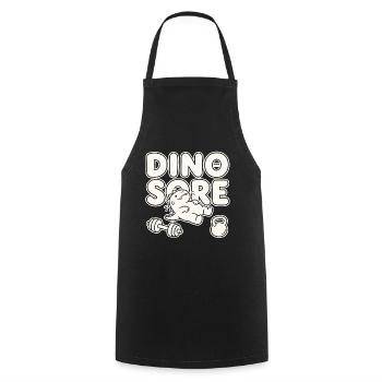 Dino Sore Drôle de jeu de mots sur l’entraînement de gym - Tablier de cuisine - noir - Devant - AI Model Male 185 dark (185cm)