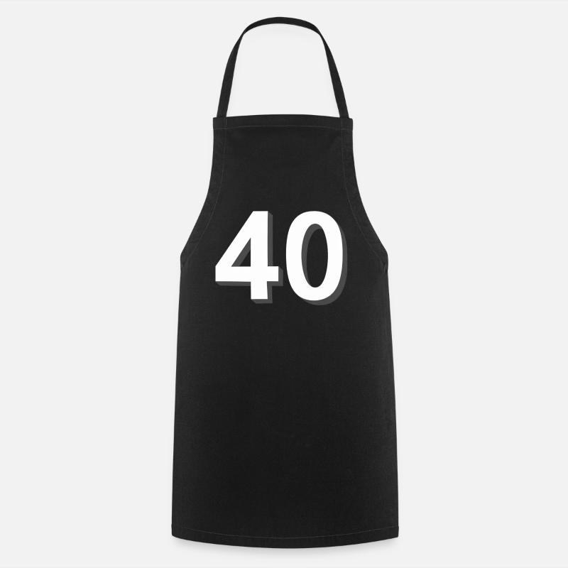 40, chiffres, anniversaire - Tablier de cuisine - noir