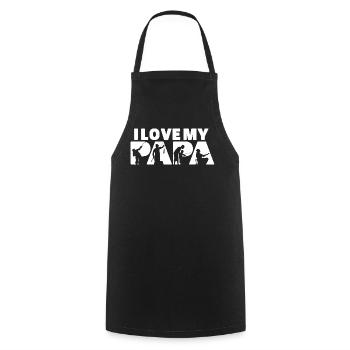 I Love My Papa Fishing Angler Silhouette - Cooking Apron - black - Front - AI Model Male 185 dark (185cm)