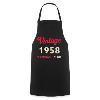 Vintage 1958 – Baseball Club Retro Birth Year - Cooking Apron - black - Front - AI Model Male 185 dark (185cm)