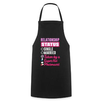 Relationship Status Pharmacist Pharmacy Technician - Cooking Apron - black - Front - AI Model Male 185 dark (185cm)