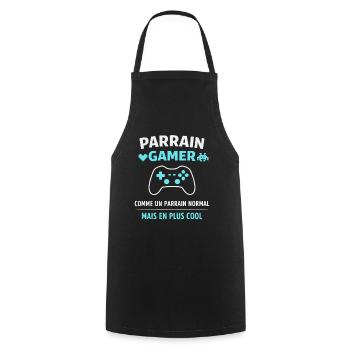 Gamer Godfather Like a Cooler Normal Godfather - Cooking Apron - black - Front - AI Model Male 185 dark (185cm)