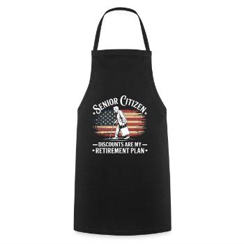 Retired Humor Senior Design - Cooking Apron - black - Front - AI Model Male 185 dark (185cm)