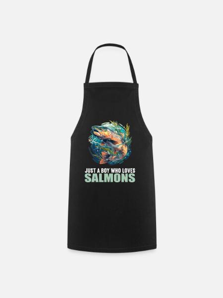 Lachse Lachs - Kochschürze - Schwarz