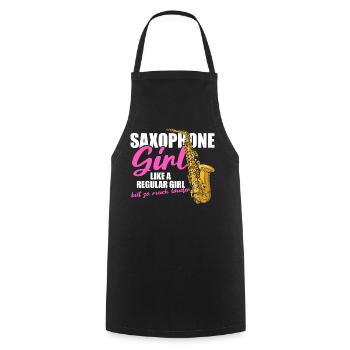 Saxophone girl Saxophone player - Cooking Apron - black - Front - AI Model Male 185 dark (185cm)