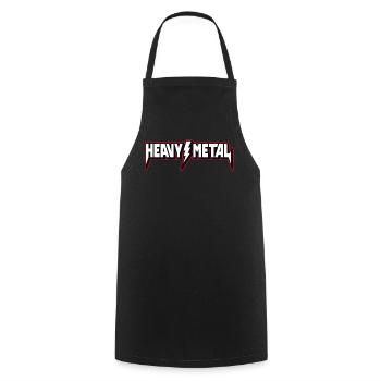 Heavy Metal 3D-Logo - Kochschürze - Schwarz - Vorne - AI Model Male 185 dark (185cm)